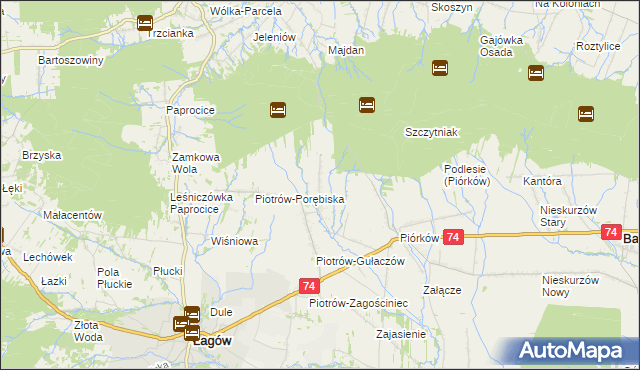 mapa Piotrów-Podłazy, Piotrów-Podłazy na mapie Targeo