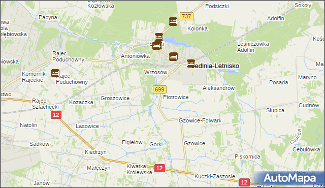 mapa Piotrowice gmina Jedlnia-Letnisko, Piotrowice gmina Jedlnia-Letnisko na mapie Targeo