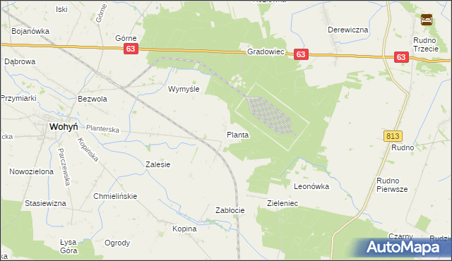 mapa Planta gmina Wohyń, Planta gmina Wohyń na mapie Targeo