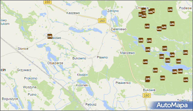 mapa Pławno gmina Bierzwnik, Pławno gmina Bierzwnik na mapie Targeo