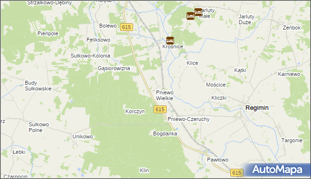 mapa Pniewo Wielkie, Pniewo Wielkie na mapie Targeo