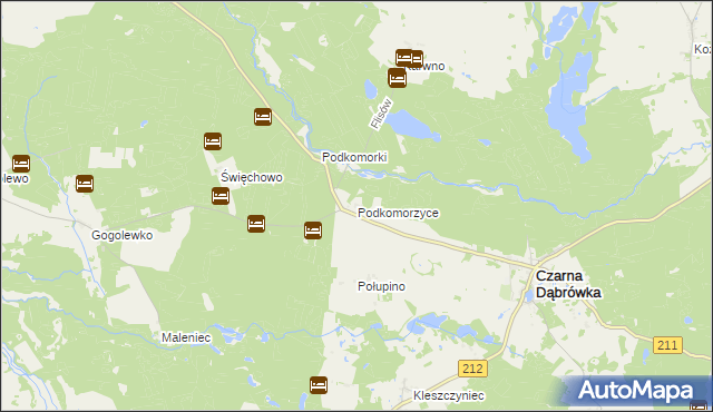 mapa Podkomorzyce, Podkomorzyce na mapie Targeo