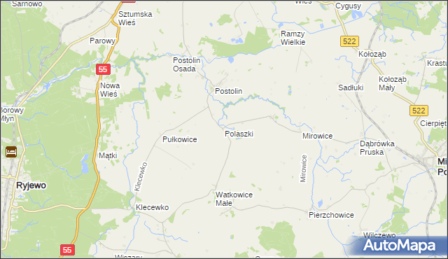 mapa Polaszki, Polaszki na mapie Targeo