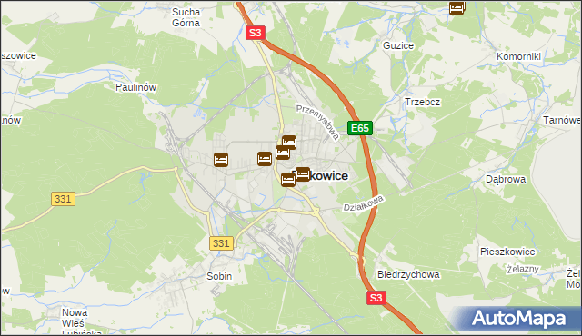 mapa Polkowice, Polkowice na mapie Targeo