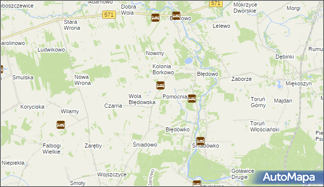 mapa Pomocnia gmina Pomiechówek, Pomocnia gmina Pomiechówek na mapie Targeo