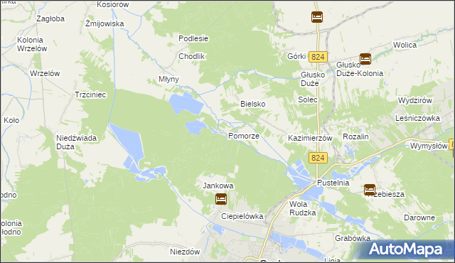 mapa Pomorze gmina Opole Lubelskie, Pomorze gmina Opole Lubelskie na mapie Targeo