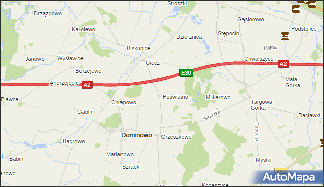 mapa Poświątno, Poświątno na mapie Targeo