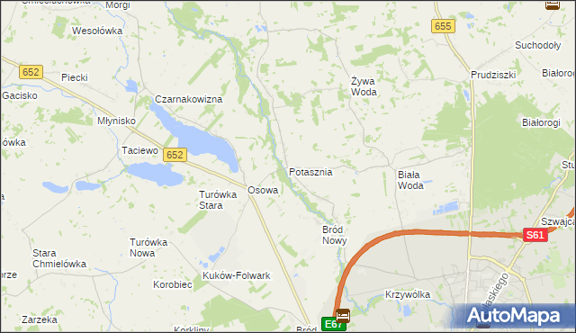 mapa Potasznia gmina Suwałki, Potasznia gmina Suwałki na mapie Targeo