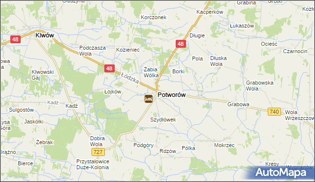 mapa Potworów powiat przysuski, Potworów powiat przysuski na mapie Targeo