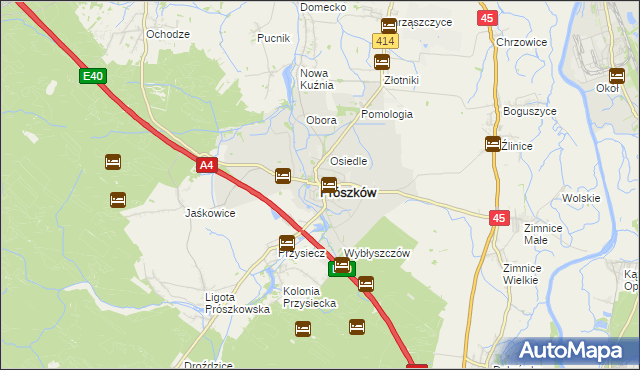 mapa Prószków, Prószków na mapie Targeo