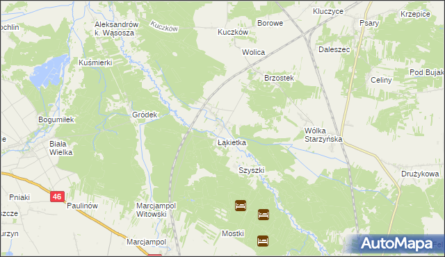 mapa Przyłęk gmina Szczekociny, Przyłęk gmina Szczekociny na mapie Targeo