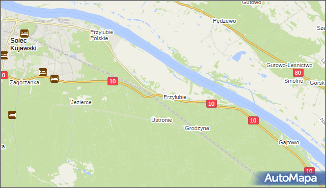 mapa Przyłubie gmina Solec Kujawski, Przyłubie gmina Solec Kujawski na mapie Targeo