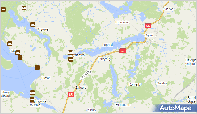 mapa Przytuły gmina Ełk, Przytuły gmina Ełk na mapie Targeo