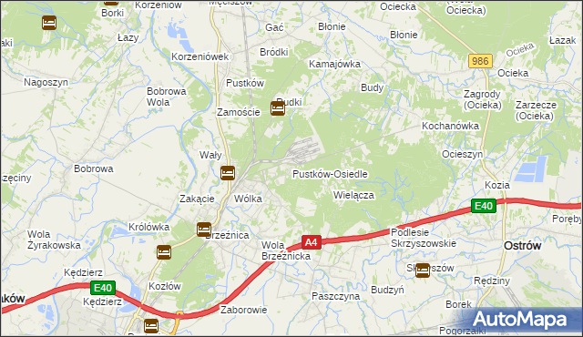 mapa Pustków-Osiedle, Pustków-Osiedle na mapie Targeo