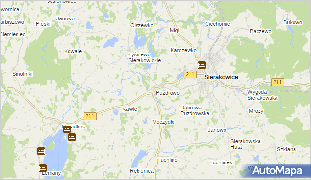 mapa Puzdrowo, Puzdrowo na mapie Targeo