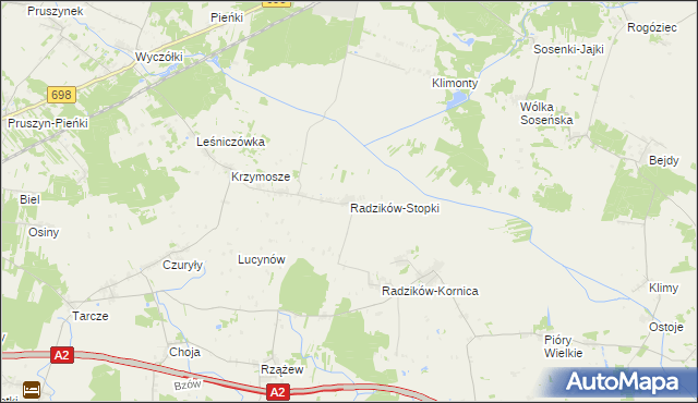 mapa Radzików-Stopki, Radzików-Stopki na mapie Targeo