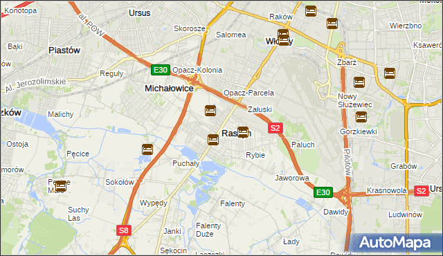 mapa Raszyn powiat pruszkowski, Raszyn powiat pruszkowski na mapie Targeo
