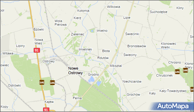mapa Rdutów gmina Nowe Ostrowy, Rdutów gmina Nowe Ostrowy na mapie Targeo