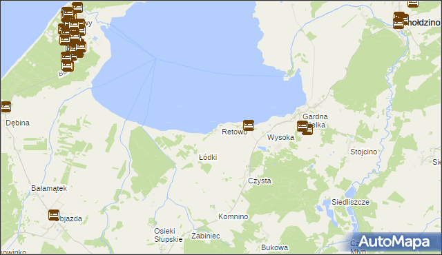 mapa Retowo gmina Smołdzino, Retowo gmina Smołdzino na mapie Targeo