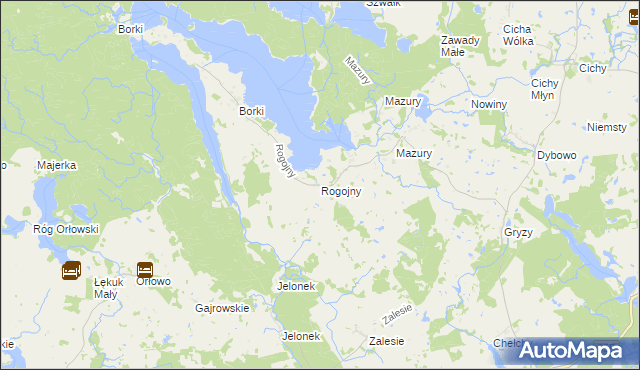 mapa Rogojny gmina Świętajno, Rogojny gmina Świętajno na mapie Targeo