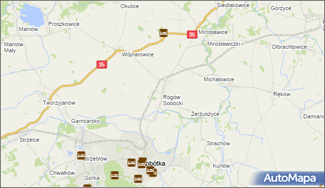 mapa Rogów Sobócki, Rogów Sobócki na mapie Targeo