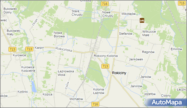 mapa Rokiciny-Kolonia, Rokiciny-Kolonia na mapie Targeo