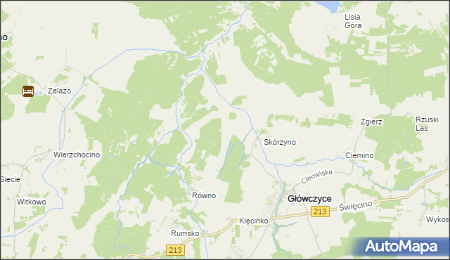 mapa Rówienko gmina Główczyce, Rówienko gmina Główczyce na mapie Targeo