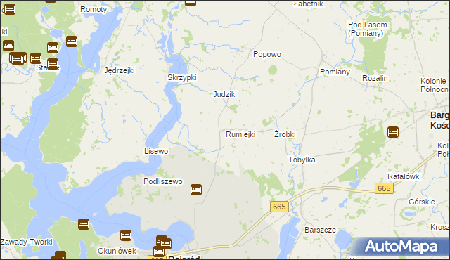 mapa Rumiejki gmina Bargłów Kościelny, Rumiejki gmina Bargłów Kościelny na mapie Targeo