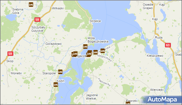 mapa Rydzewo gmina Miłki, Rydzewo gmina Miłki na mapie Targeo