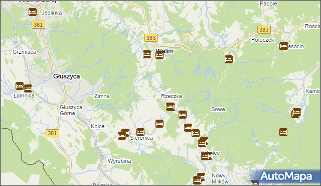 mapa Rzeczka gmina Walim, Rzeczka gmina Walim na mapie Targeo