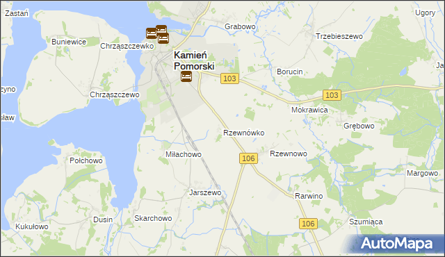 mapa Rzewnówko, Rzewnówko na mapie Targeo
