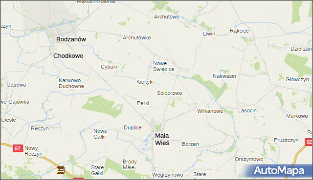 mapa Ściborowo, Ściborowo na mapie Targeo