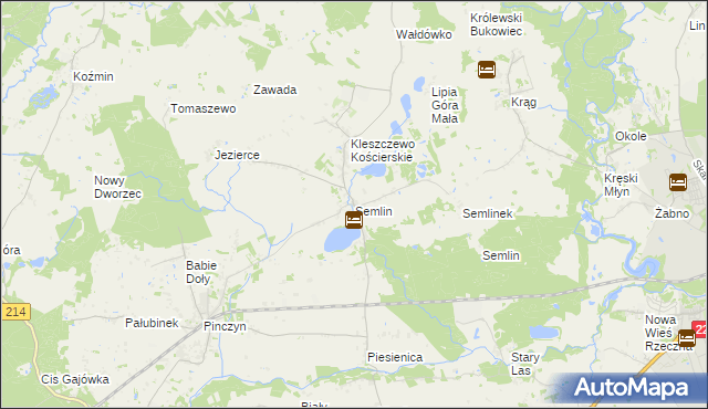 mapa Semlin gmina Zblewo, Semlin gmina Zblewo na mapie Targeo