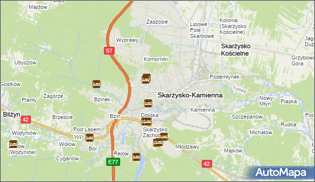 mapa Skarżysko-Kamienna, Skarżysko-Kamienna na mapie Targeo