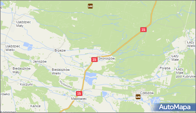 mapa Skoroszów gmina Trzebnica, Skoroszów gmina Trzebnica na mapie Targeo