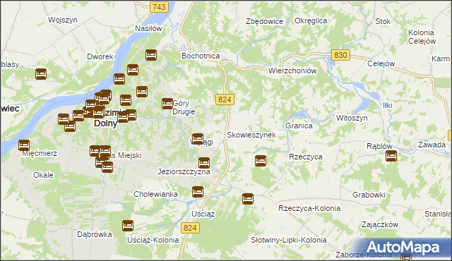 mapa Skowieszynek, Skowieszynek na mapie Targeo