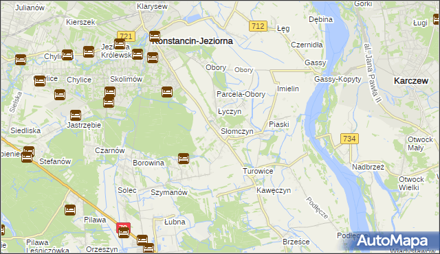 mapa Słomczyn gmina Konstancin-Jeziorna, Słomczyn gmina Konstancin-Jeziorna na mapie Targeo