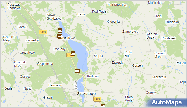 mapa Słupia gmina Szczutowo, Słupia gmina Szczutowo na mapie Targeo