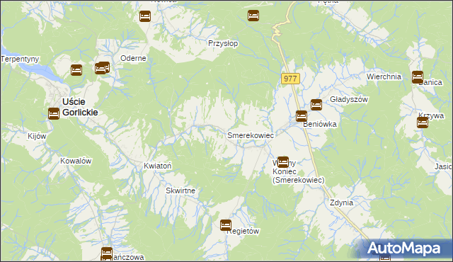 mapa Smerekowiec, Smerekowiec na mapie Targeo