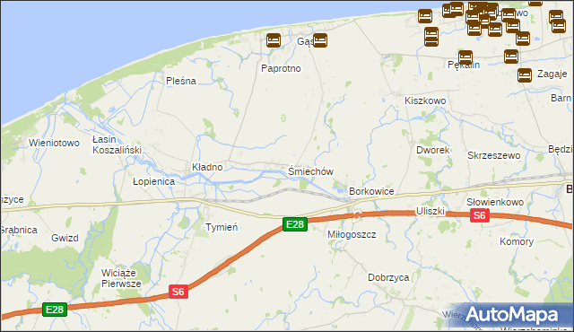 mapa Śmiechów, Śmiechów na mapie Targeo