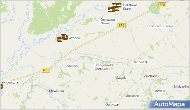 mapa Smogorówka Dolistowska, Smogorówka Dolistowska na mapie Targeo