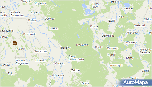 mapa Smolarnia gmina Galewice, Smolarnia gmina Galewice na mapie Targeo