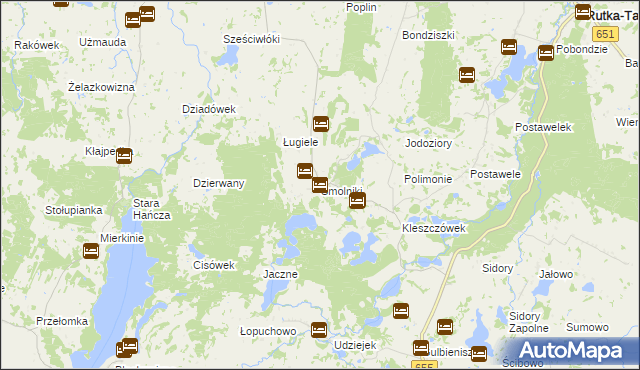 mapa Smolniki gmina Rutka-Tartak, Smolniki gmina Rutka-Tartak na mapie Targeo