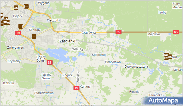mapa Sobolewo gmina Supraśl, Sobolewo gmina Supraśl na mapie Targeo