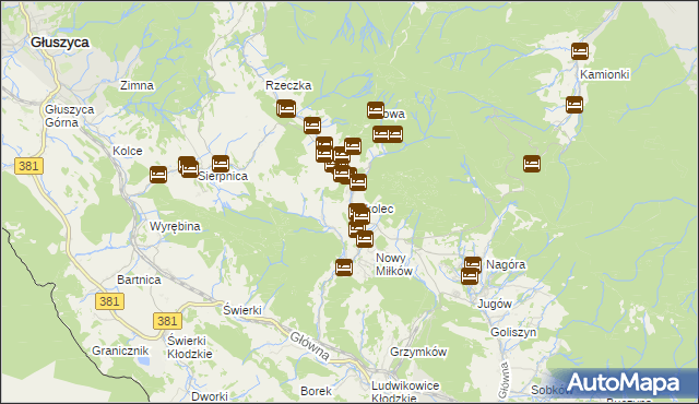 mapa Sokolec gmina Nowa Ruda, Sokolec gmina Nowa Ruda na mapie Targeo