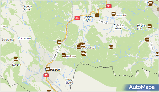 mapa Sokołowsko, Sokołowsko na mapie Targeo
