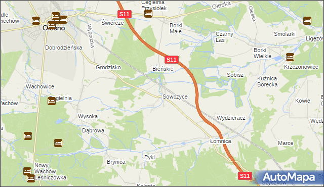 mapa Sowczyce, Sowczyce na mapie Targeo
