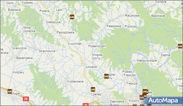 mapa Srogów Górny, Srogów Górny na mapie Targeo