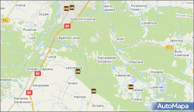 mapa Stanisławów Skrzański, Stanisławów Skrzański na mapie Targeo