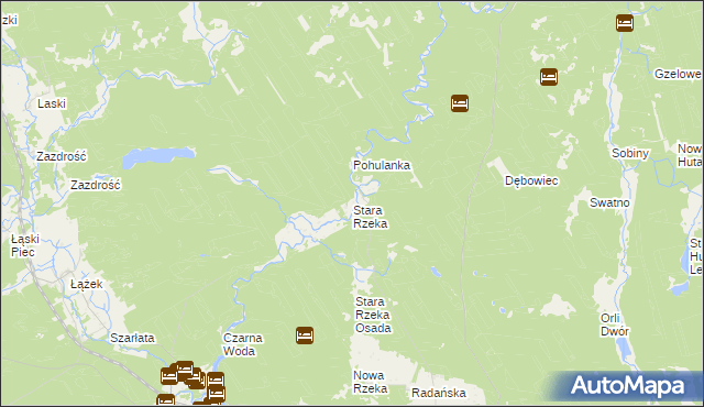 mapa Stara Rzeka gmina Osie, Stara Rzeka gmina Osie na mapie Targeo